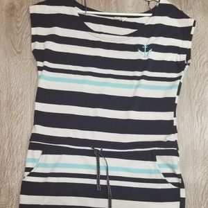 Nautical stripe tie dress